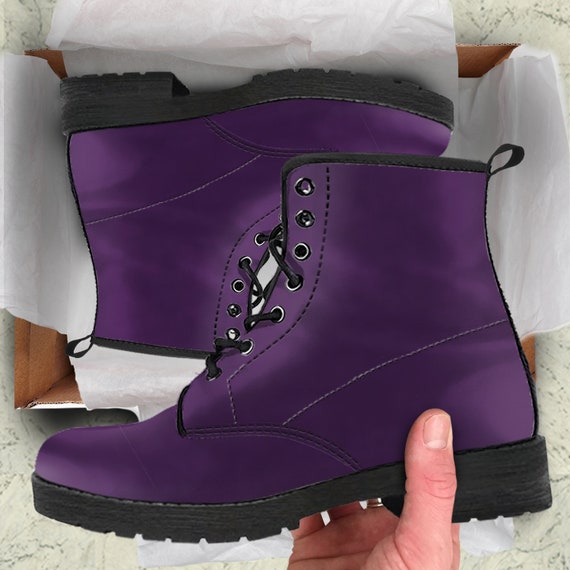lilac combat boots
