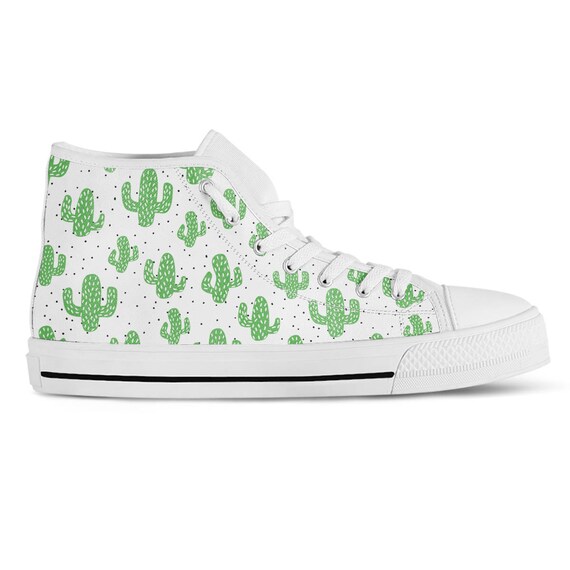Canvas High Top Sneaker Casual Skate Shoe Mens Womens Colorful Cacti Cactus Flower Canvas High Top Sneaker Casual Skate Shoe Mens Womens Colorful Cacti Cactus Flower