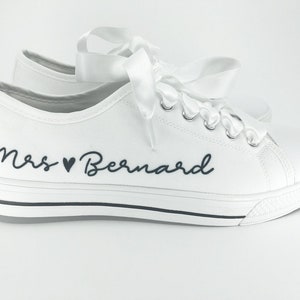 Personalized bridal sneakers, wedding sneakers, shoes for bride image 6