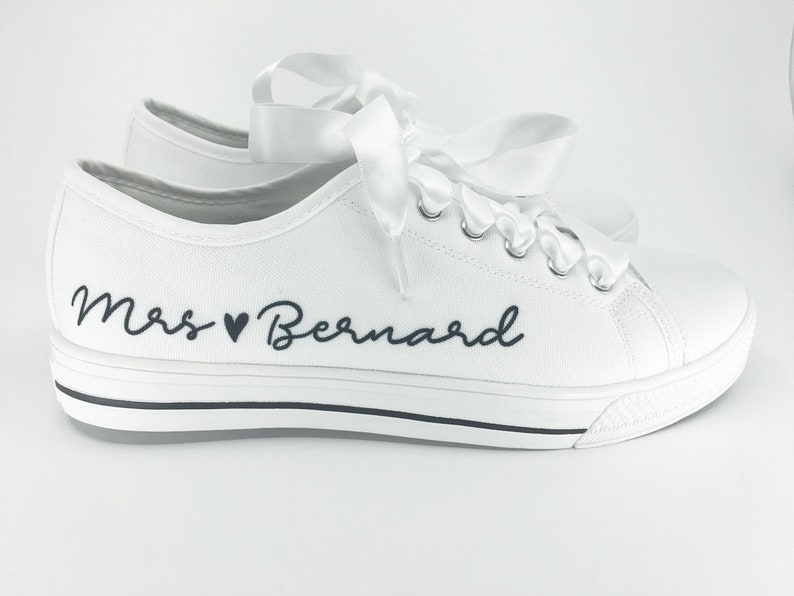 Personalized bridal sneakers, wedding sneakers, shoes for bride image 6