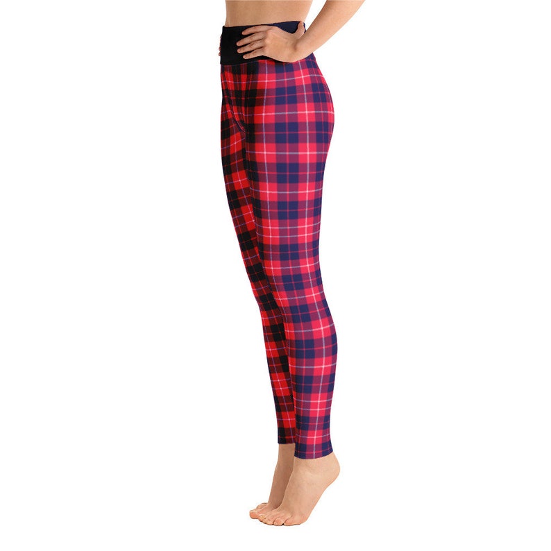 Buffalo Plaid High Waisted Leggings Yoga Pants Yoga Leggings - Etsy