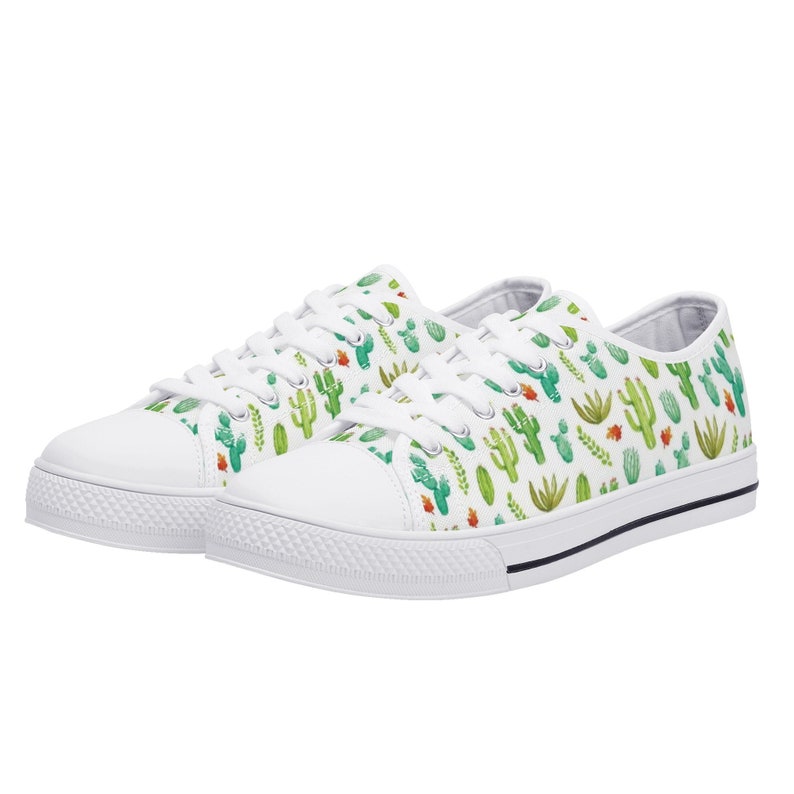 Cactus Shoes Canvas Sneakers Vegan Tennis Shoes Etsy