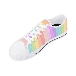 Pastel Rainbow Striped Sneakers - Etsy