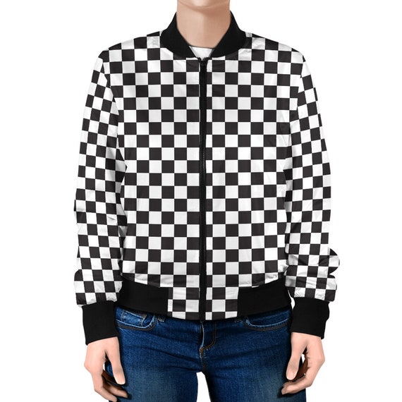 black and white checkerboard jacket