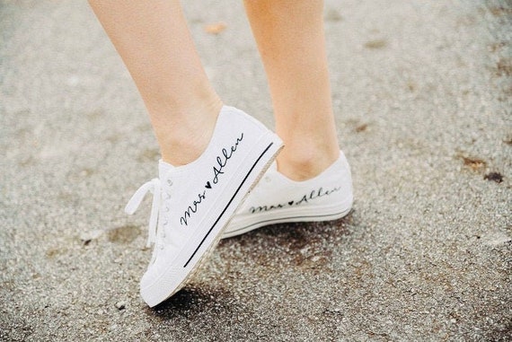 Personalized bridal sneakers wedding 