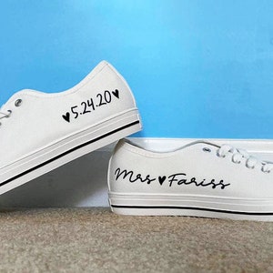 Personalized bridal sneakers, wedding sneakers, shoes for bride image 9