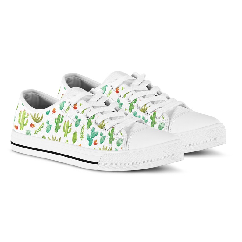 Cactus shoes canvas sneakers vegan tennis shoes Etsy
