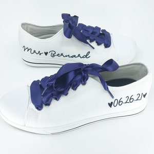 Personalized bridal sneakers, wedding sneakers, shoes for bride image 7