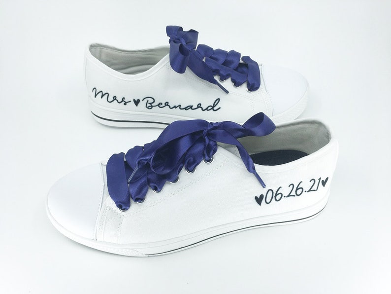 Personalized bridal sneakers, wedding sneakers, shoes for bride image 7