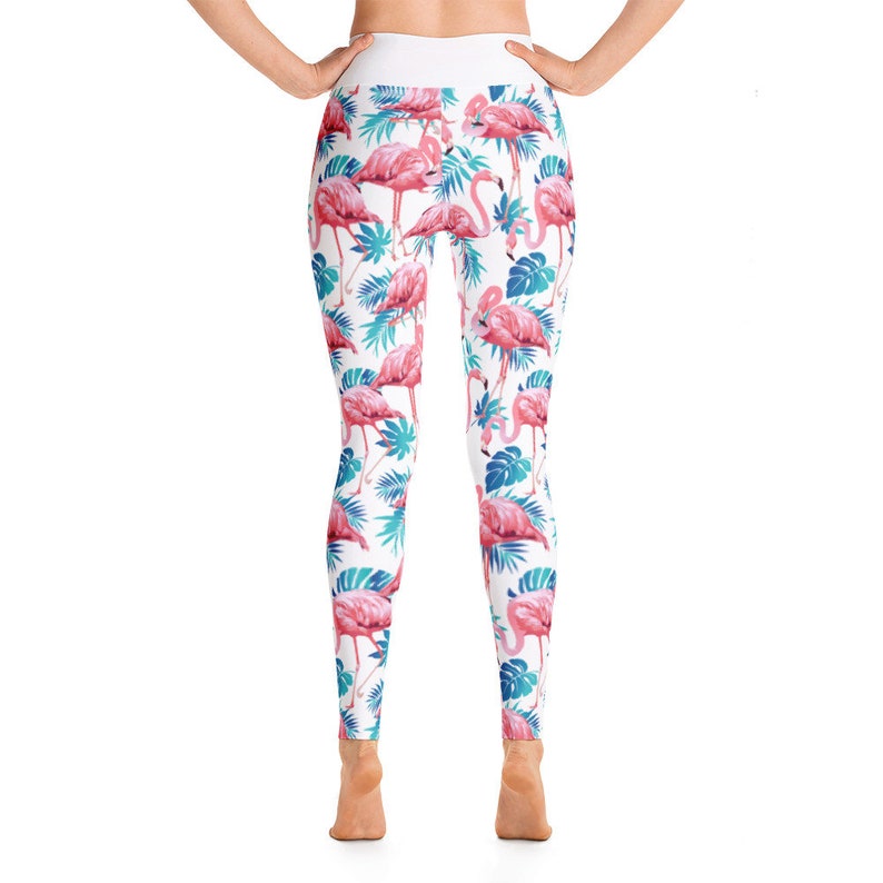 Pink Flamingo Workout Pants High Waisted Yoga Leggings Yoga | Etsy