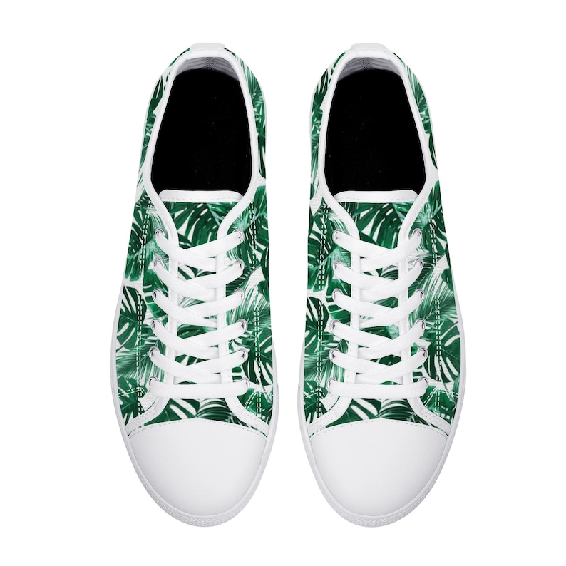Monstera Sneakers Jungle Palm Leaf Shoes Tropical Tennis - Etsy