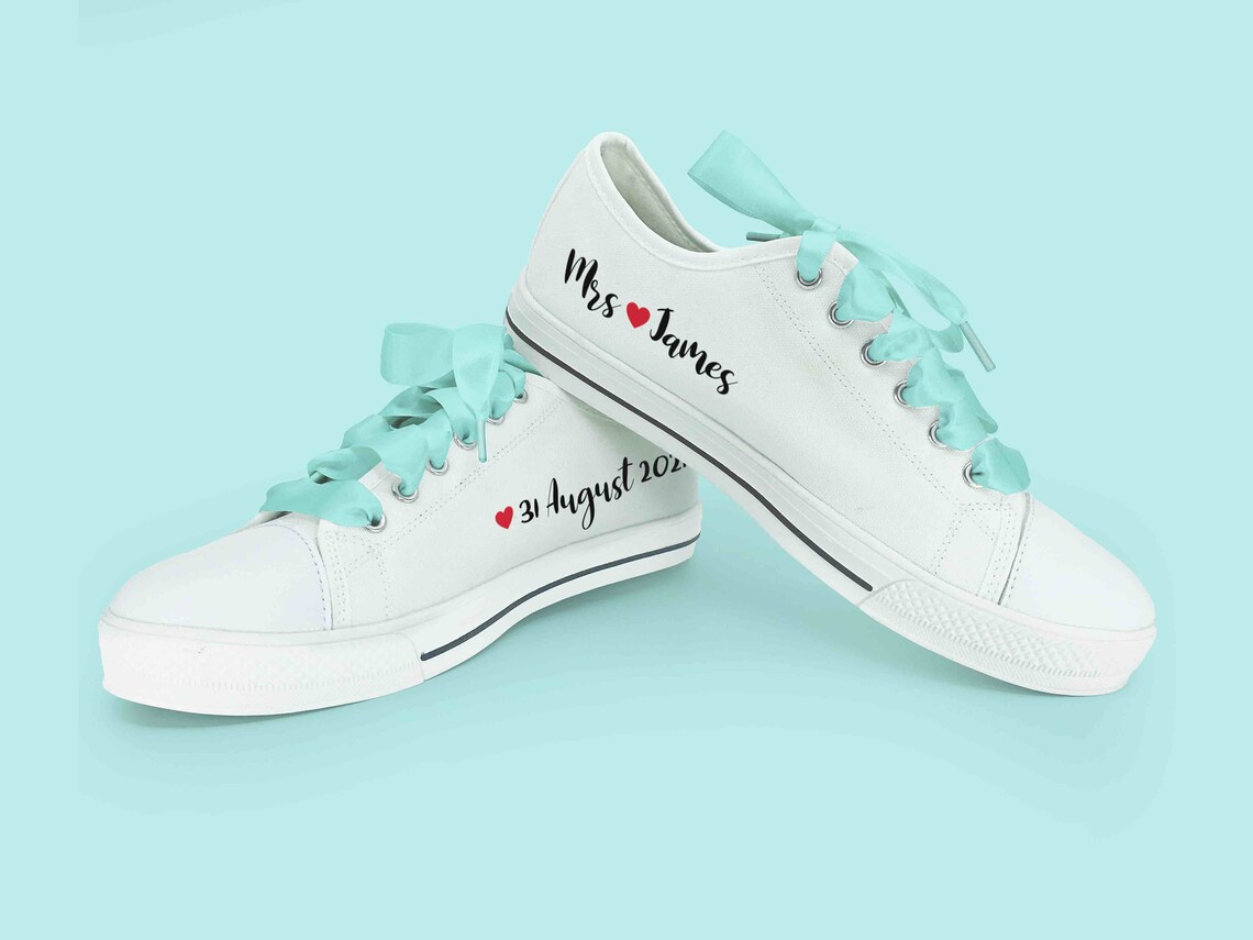 Bridal sneakers personalized wedding sneakers just married Etsy