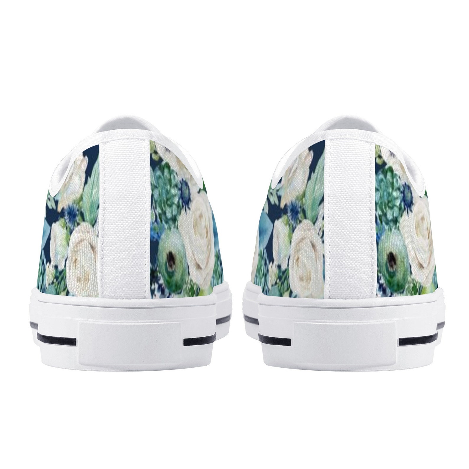 navy floral shoes
