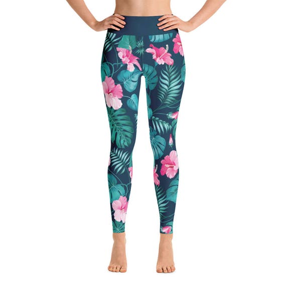 Floral Yoga Pants Yoga Leggings Tropical Printed Leggings | Etsy
