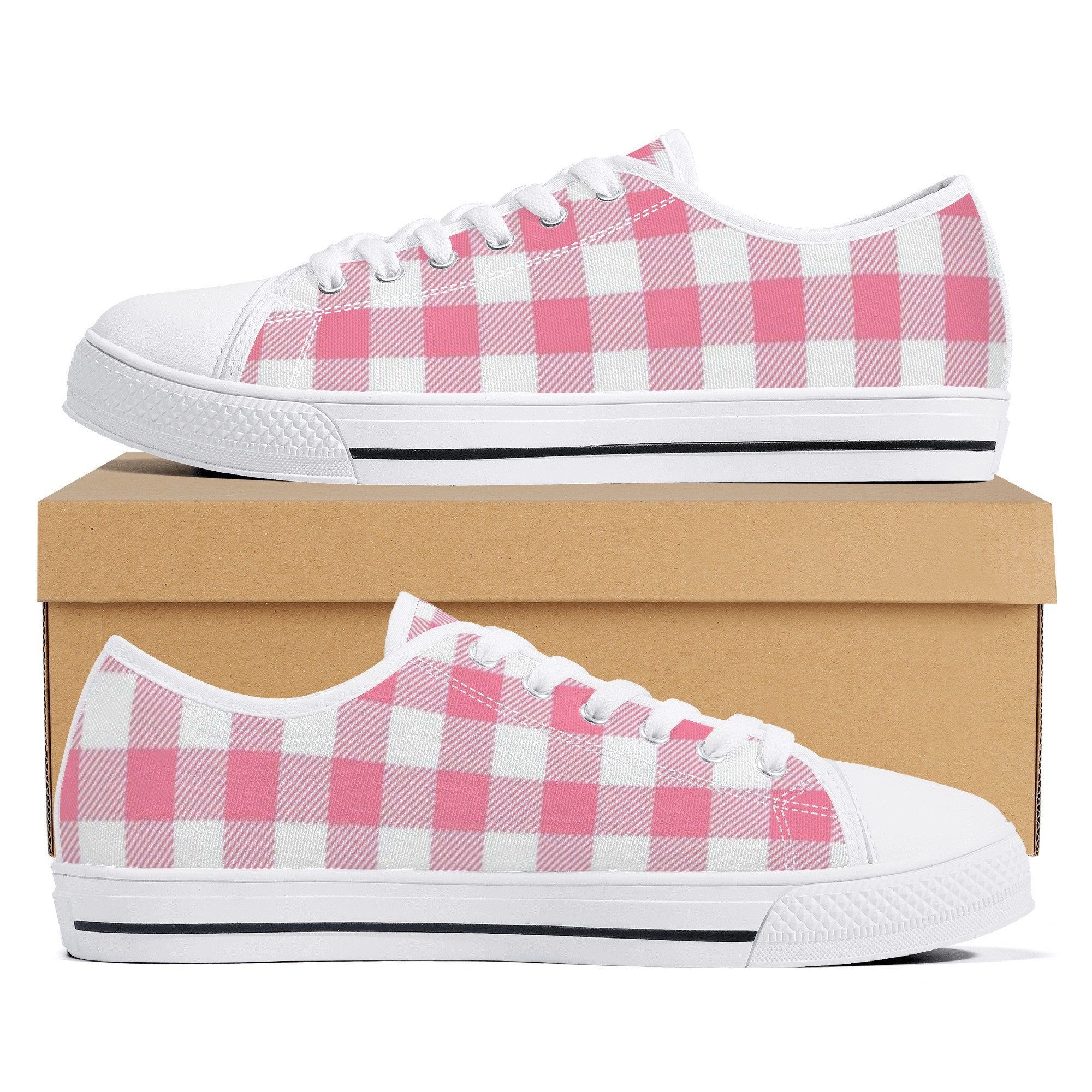 Gingham Shoes Checked Tennis Shoes Gingham Sneakers Etsy UK