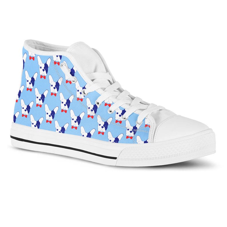 French Bulldog High Top Sneakers French Bulldog Shoes Dog Lover Gift Vet Gift Dog Groomer Shoes Rescue Dog walker Vegan Shoes Canvas Sneaker