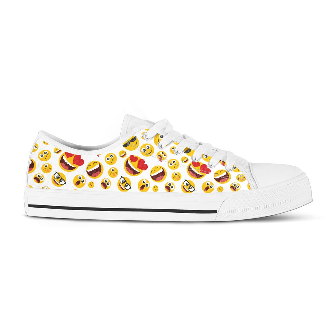 Emoji Sneakers Custom Tennis Shoes Emoticon Shoes Smiley Etsy