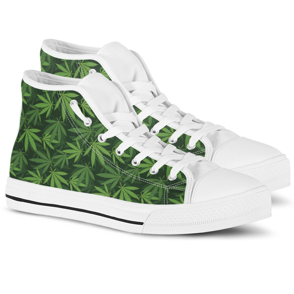 Weed sneakers marijuana shoes cannabis leaf high tops | Etsy