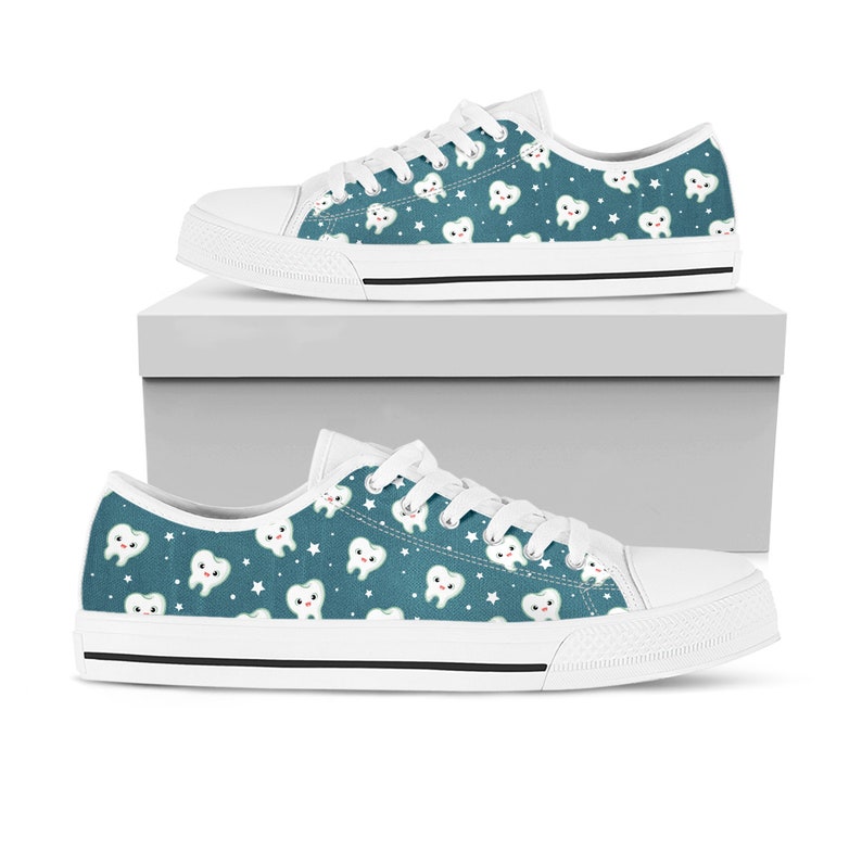 Dental hygienist sneakers dentist shoes with teeth print Etsy