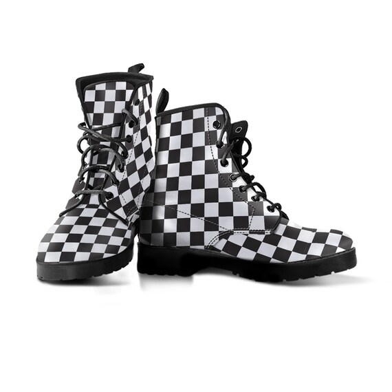 checkered combat boots