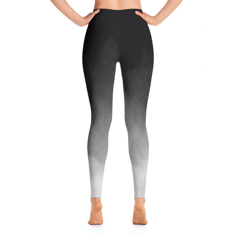 Black Ombre Yoga Pants Yoga Leggings Printed Leggings Etsy