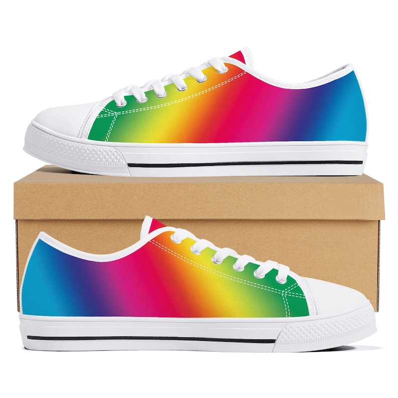 Rainbow Sneakers Gay Pride Shoes LGBT Wedding Shoes - Etsy