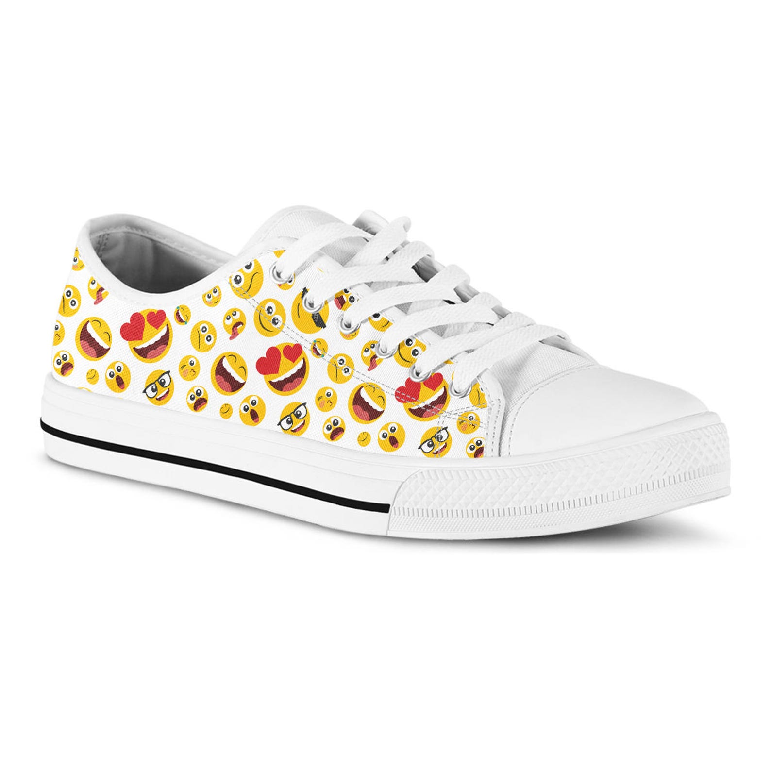 Emoji Sneakers Custom Tennis Shoes Emoticon Shoes Smiley Etsy