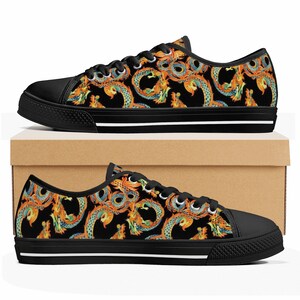 Chinese Dragon Print Sneakers - Etsy