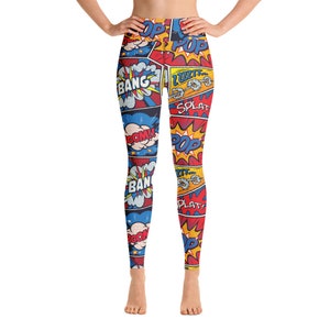 Comic Leggings Pink Yoga Leggings 