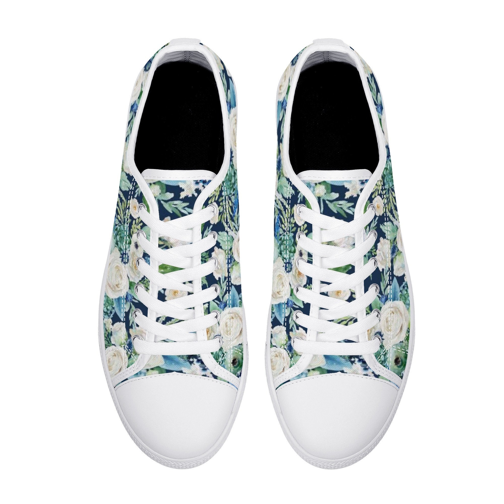 navy floral shoes