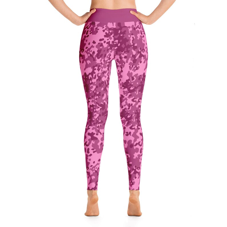 Pink Camo Yoga Leggings Camouflage Yoga Pants High Waisted Etsy