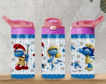 Cartoon 12 Oz Tumbler Wrap PNG, Sippy Cup 12 Oz PNG, Flip-top Cup 12 Oz PNG, Cartoon Characters Kids Cup Png Sublimation Digital Download