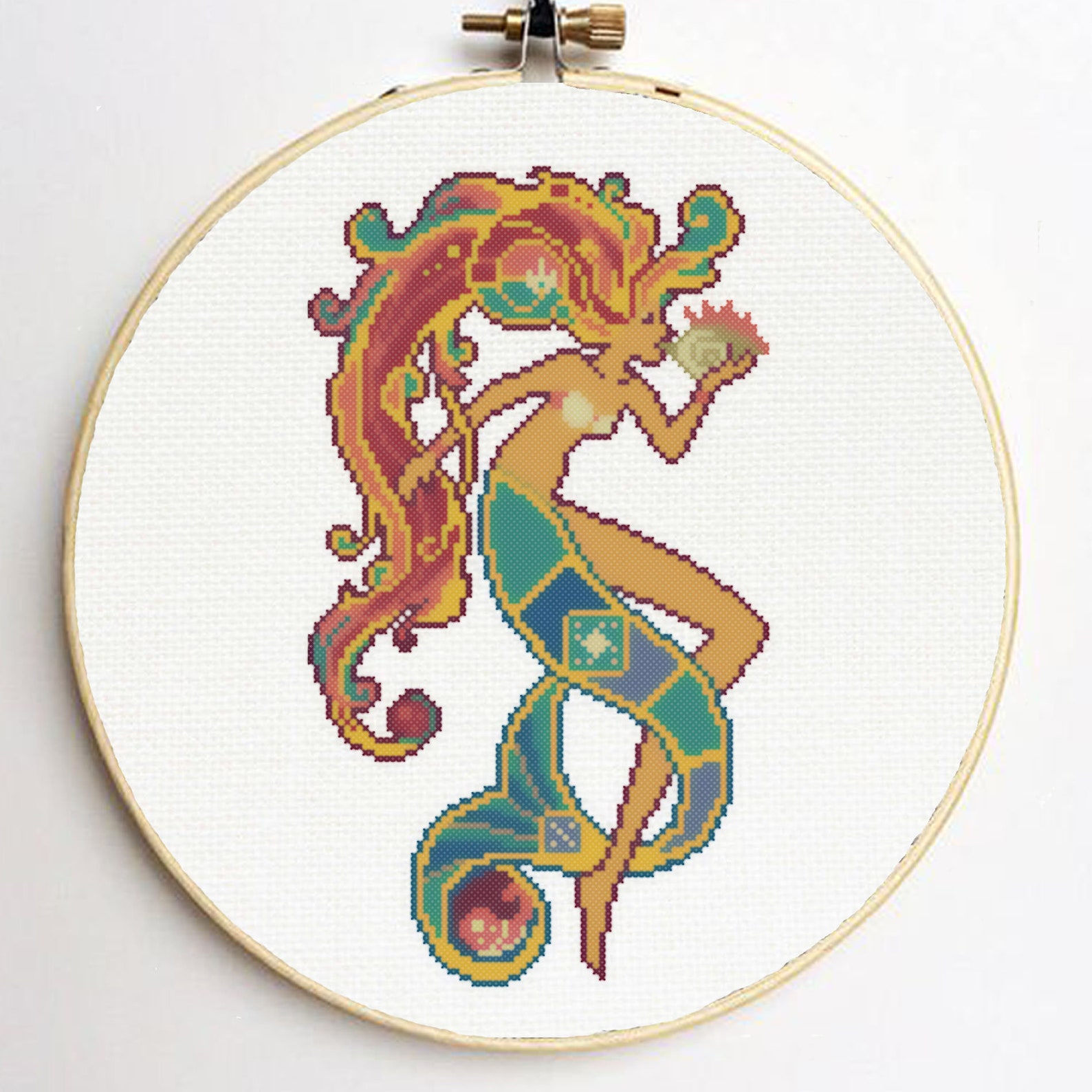 Mermaid Cross Stitch Fantasy Cross Stitch Mermaid Art Bohemian Etsy