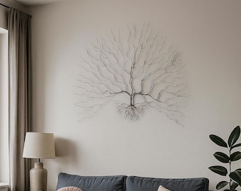 Black Wire Tree of Life Wall Art: Metal Sculpture