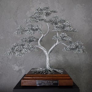 Wire Bonsai Tree | Tree Connected Together | Metal Tree | Engraved Dedication | Indoor Tree | Christmas Gift | Decorative Tree |  Japan Art