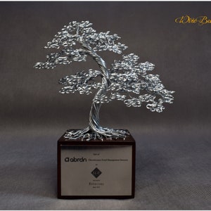 Wire Bonsai Tree | Original Decoration for the Living Room | Engraved Dedication | Meditation Decor | Statuette | Prize In The Competition