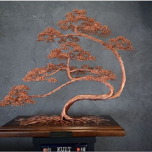 Bonsái de alambre grande: Árbol de la vida grabado, decoración zen japonesa