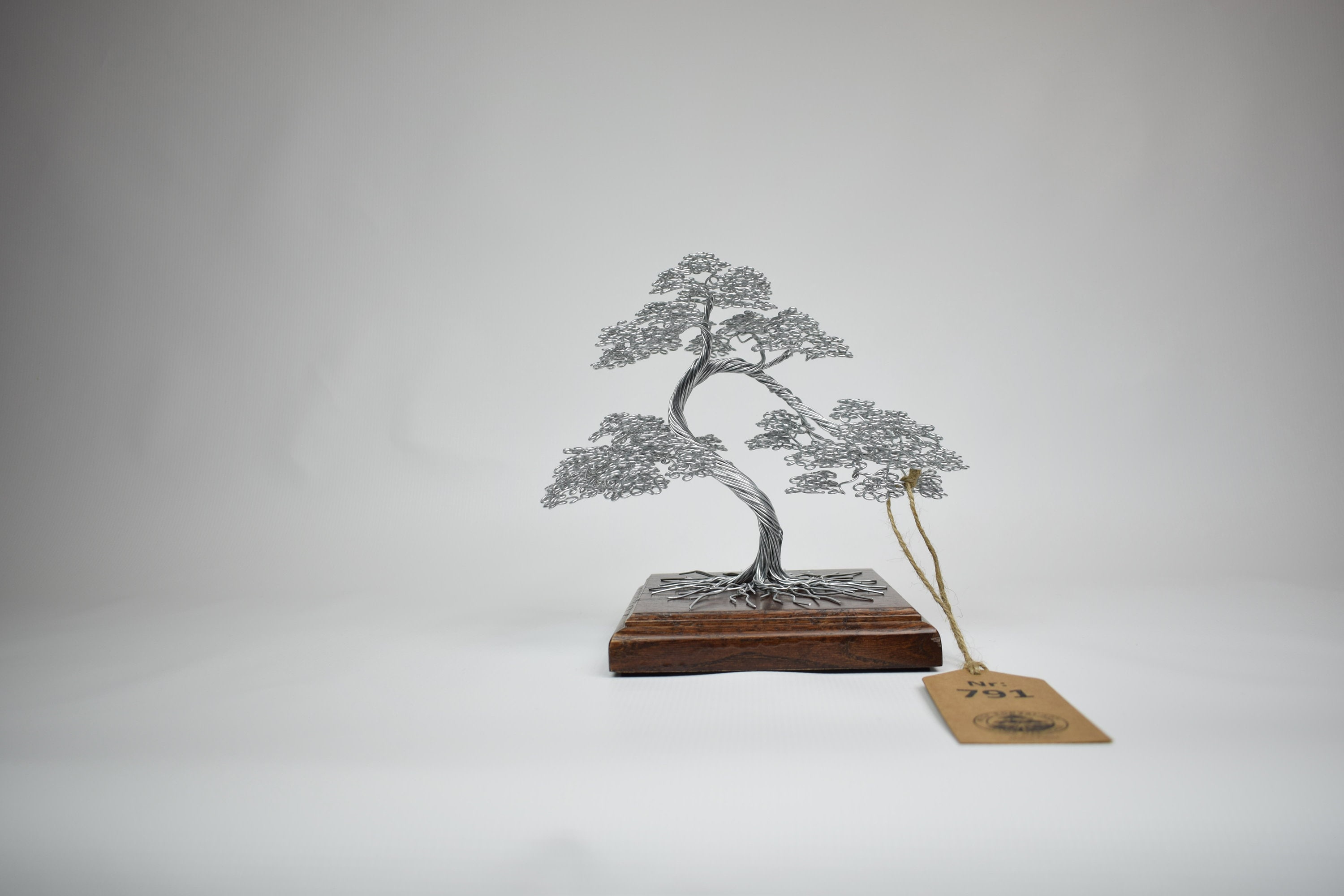 Metal wire bonsai tree engraved dedication Etsy