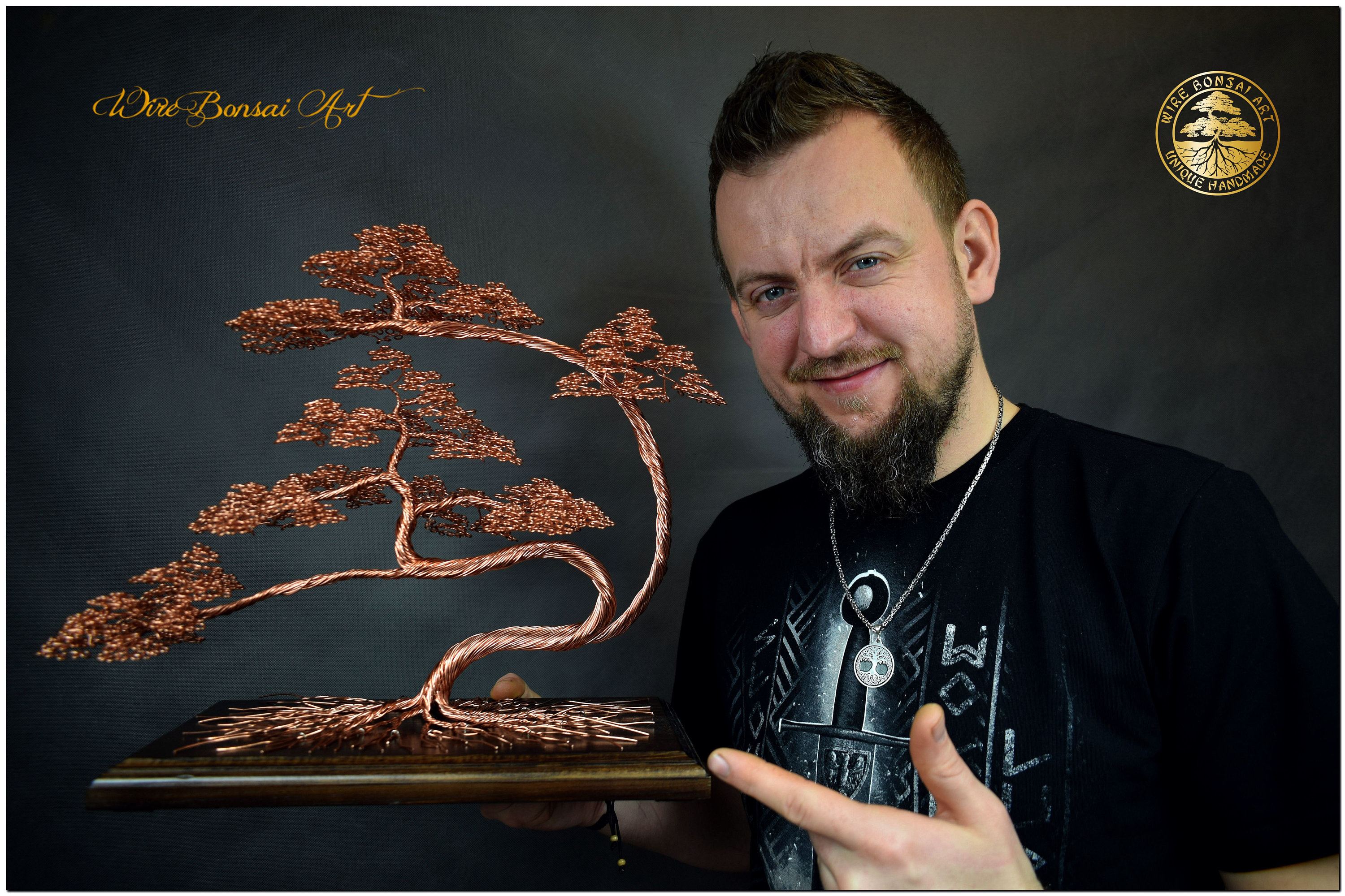 Large Wire Bonsai Tree Tree of Life Engraved Dedication Etsy