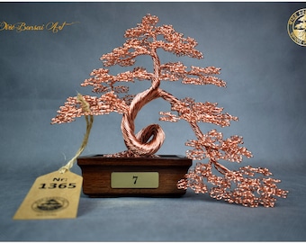Bonsai Tree in an Oak Pot | Tree of Life | Engraved Dedication | Luxury Handmade | Copper Art Work | Birthday Gift | Yoga | Feng Shui Tree |
