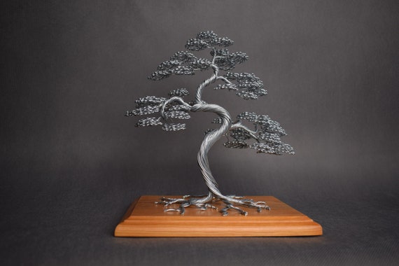 Árbol Bonsai de alambre / Decoración del hogar / Energía positiva /  Dedicación grabada / Acero 11º aniversario de bodas / Árbol de la  inmortalidad / Zen / -  España