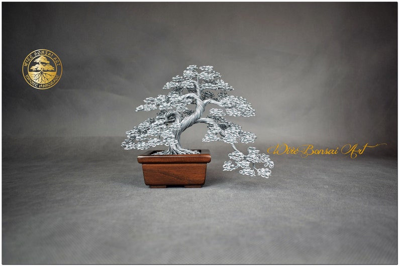Steel Bonsai Tree in an Oak Pot 11th Wedding Anniversary Etsy