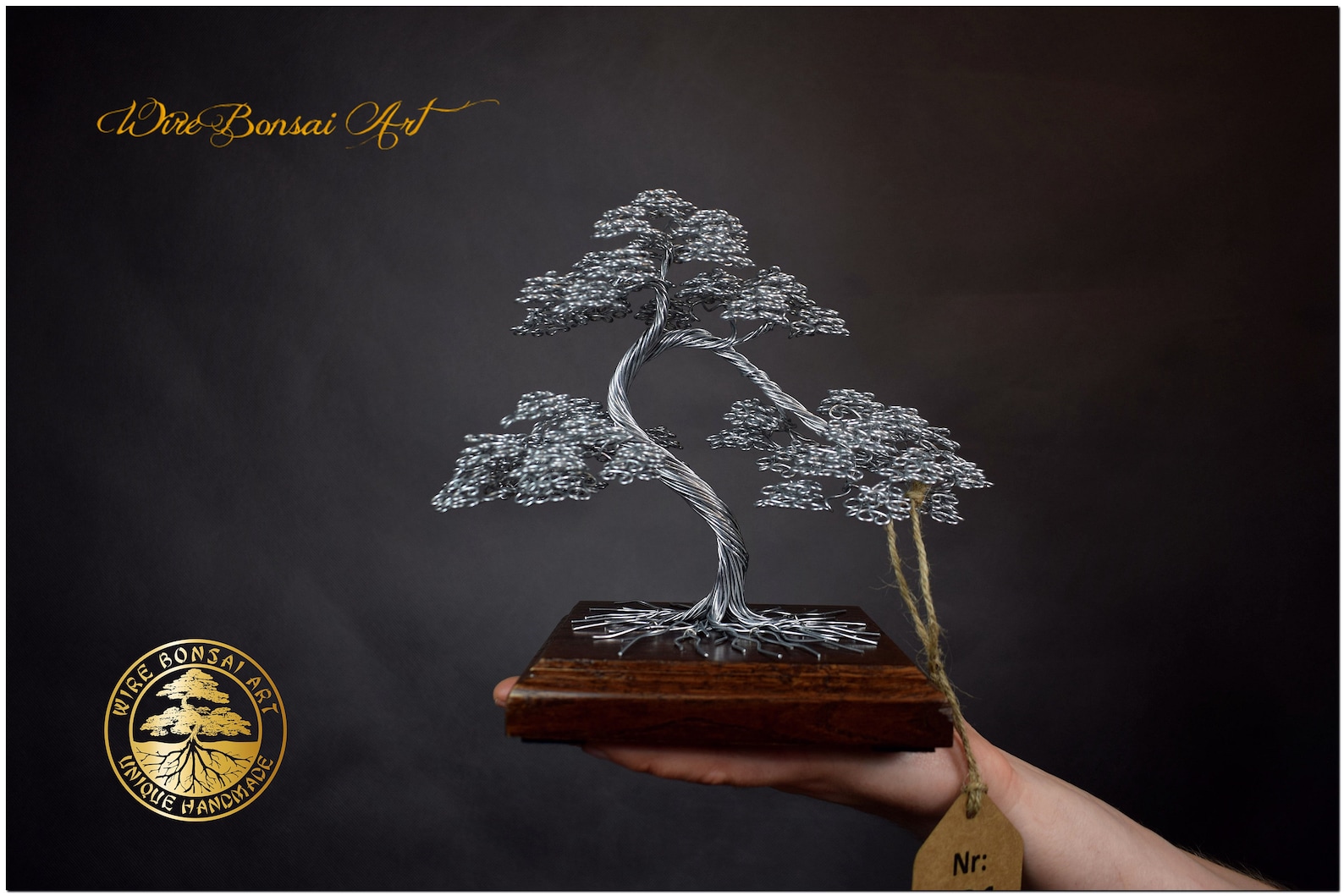 Metal Wire Bonsai Tree Engraved Dedication Luxury Handmade Etsy UK