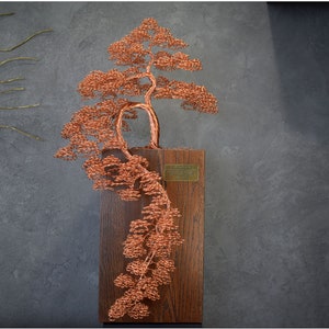 Large Copper Wire Bonsai Tree | 7 Year Wedding  Anniversary | Engraved Dedication | Meditation Decor | Handmade Sculpture | Chakra tree |