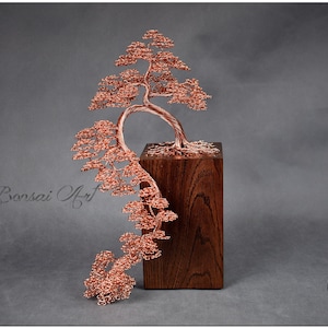 Copper Wire Bonsai tree | Copper 7th Anniversary | Engraved Dedication | Luxury Handmade | Feng Shui Tree | Birthday Gift | Japan Deco |