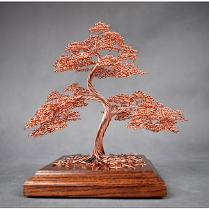 Copper Wire Bonsai Tree | Copper Anniversary | 7 Year Anniversary | Engraved Dedication | Copper Ornament | Tree of Life | Japan Styl |