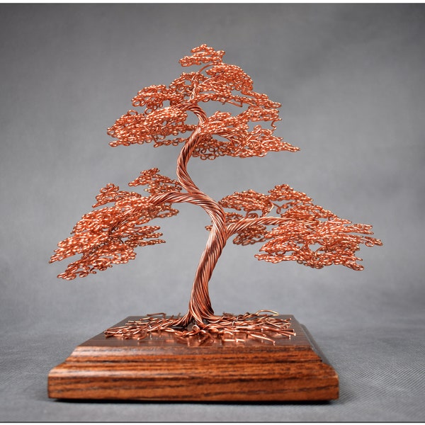 Kupferdraht Bonsai Baum | Kupfer Jubiläum | 7 Jahre Jubiläum | Gravierte Widmung | Kupfer Ornament | Baum des Lebens | Japanstil |