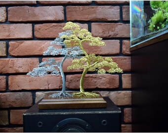 金属製盆栽彫刻：彫刻されたスチールと真鍮のワイヤーアート - Etsy 日本