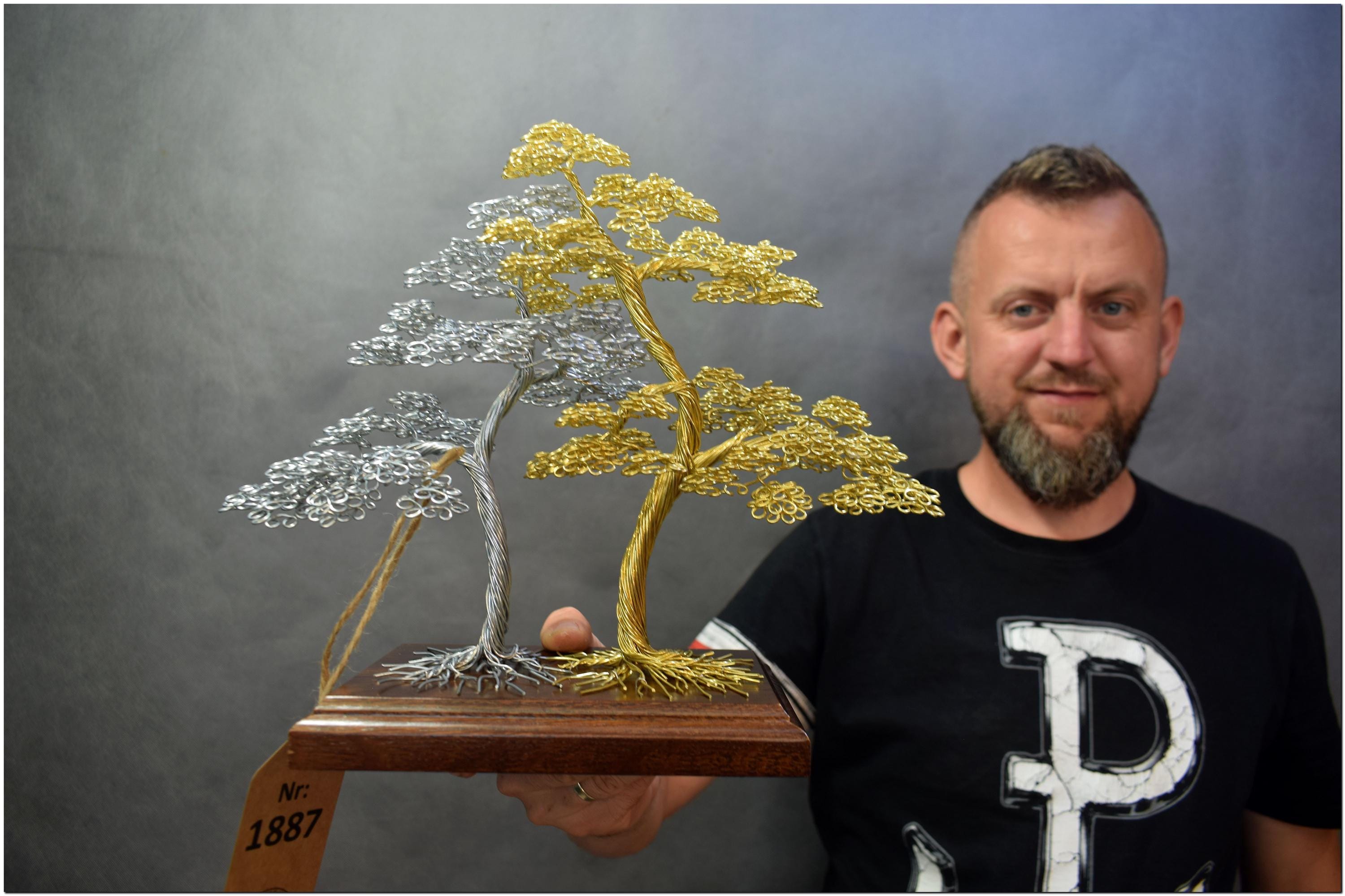 金属製盆栽彫刻：彫刻されたスチールと真鍮のワイヤーアート - Etsy 日本