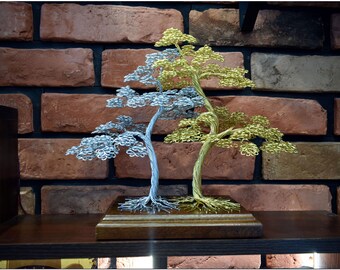 金属製盆栽彫刻：彫刻されたスチールと真鍮のワイヤーアート - Etsy 日本